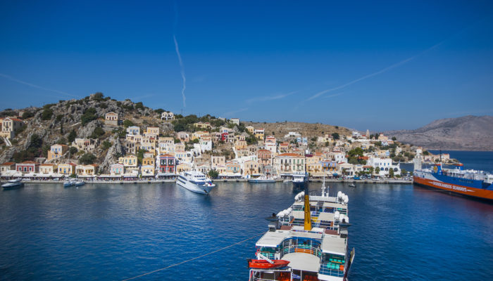 Eating in Symi Island Greece